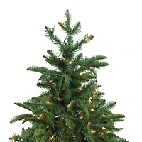 4.5ft. Pre-Lit Sierra Norway Spruce Artificial Christmas Tree in Planter, Clear Lights