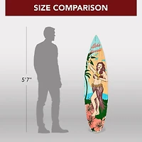 American Art Decor Aloha Hawaii Surfboard Plague Wall Sign - 15" x 59.625"