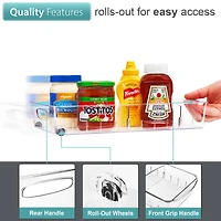 Sorbus Medium Clear Organizing Bins on Wheels with Removable Dividers, 2ct.