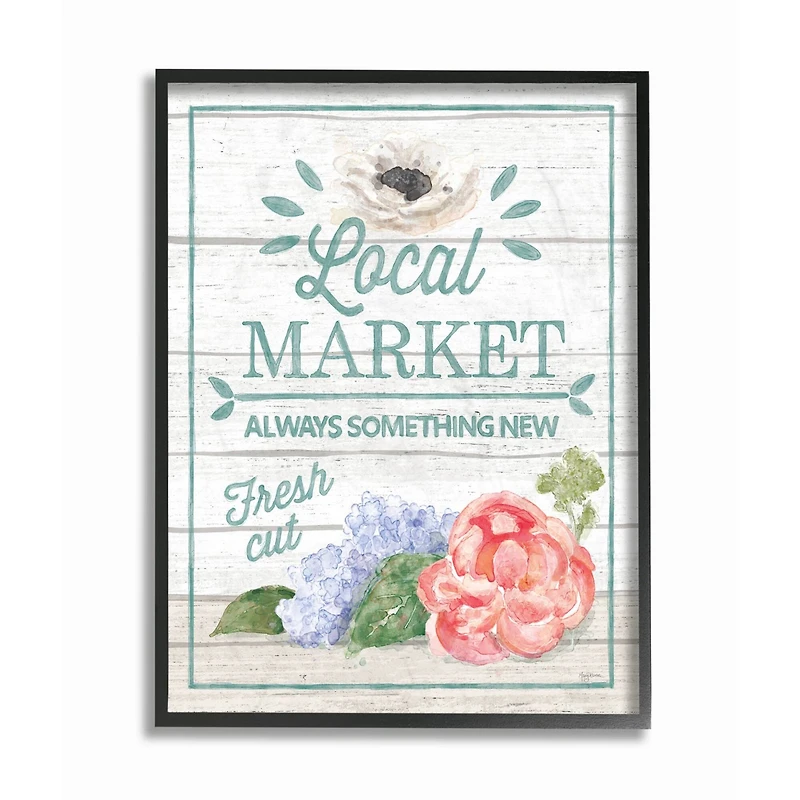 Stupell Industries Local Market Black Framed Wall Art