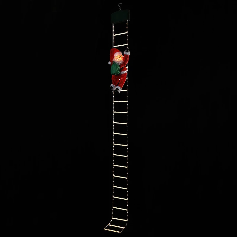 Mr. Christmas 10ft. Rope Ladder with Outdoor Animated Climbing Santa
