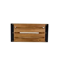 12.5" Natural Brown Wood & Metal Crate by Ashland®
