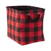 DII® Large Rectangle Red/Black Buffalo Check Polyester Bin