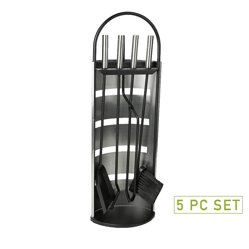 Mind Reader 4 Piece Fireplace Iron Steel Tool Set