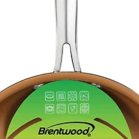 Brentwood 2-Piece Nonstick Induction-Compatible Copper Fry Pan Set
