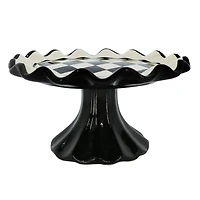 5.5" Black & White Diamond Print Cake Stand by Ashland®