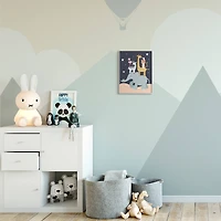 Stupell Industries Starry Night Sky Safari Animals Elephant Giraffe Zebra in Gray Frame Wall Art