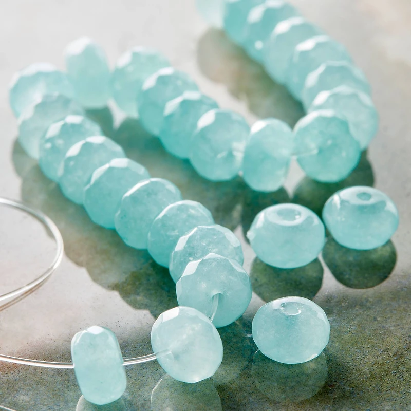 12 Pack: Teal Amazonite Rondelle Beads, 8mm by Bead Landing™
