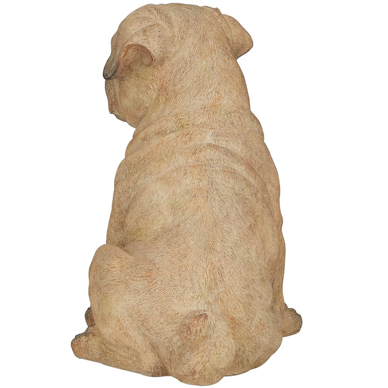15" Light Brown Polystone Pug Sculpture