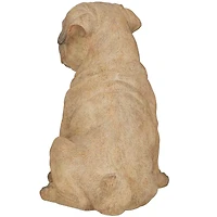 15" Light Brown Polystone Pug Sculpture