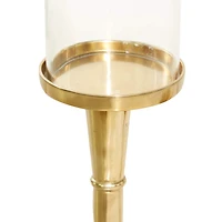 Gold Aluminum Traditional Candle Holder Set