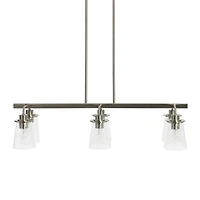 Hello Honey® Robert Stevenson Lighting Jameson Metal & Seedy Glass 6-Light Linear Chandelier