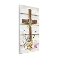 Stupell Industries Spiritual Easter Cross Spring Blossoms Wall Plaque Art