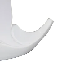 15" White Leaf Ceramic Slanted Decorative Vase