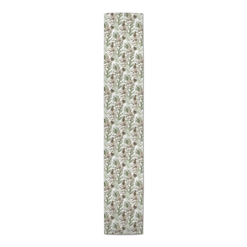 72" Pinecones & Greenery Cotton Twill Runner