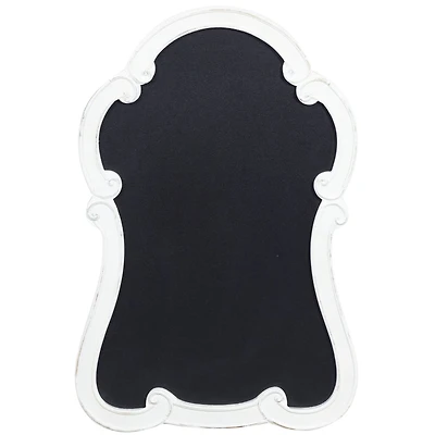 31" White Wood Vintage Chalkboard Wall Decor
