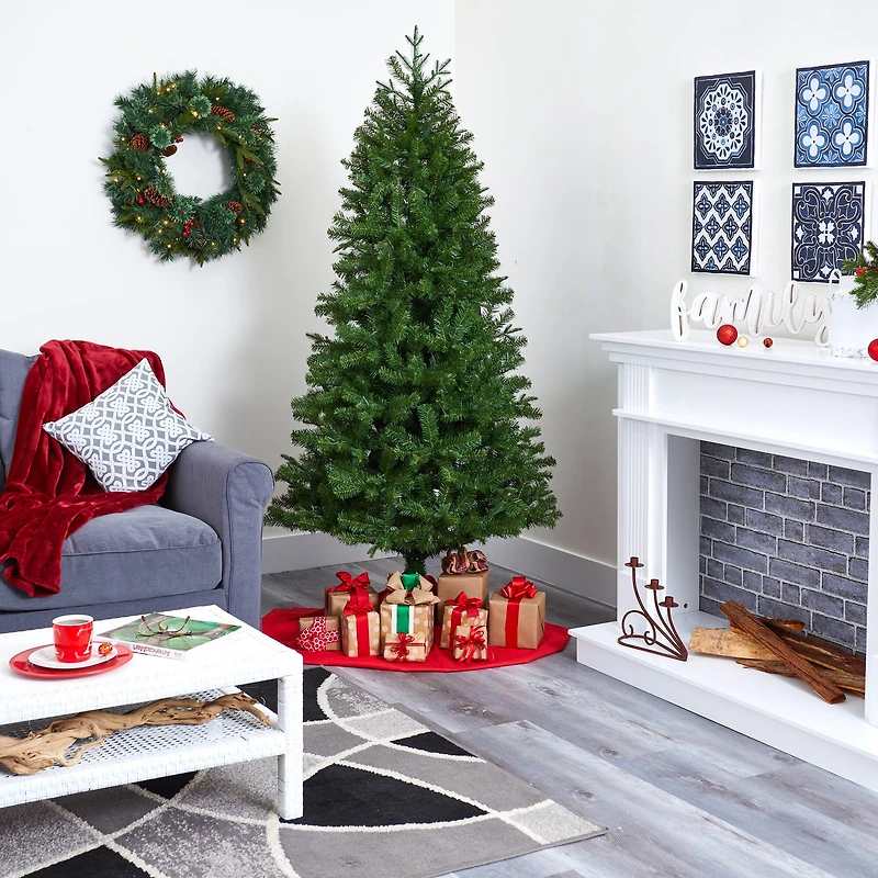 6.5ft. Pre-Lit Vancouver Spruce Artificial Christmas Tree, Warm White LED Lights