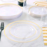 Clear & Gold 40 Piece Dinner & Lunch Plate Set by Celebrate It™