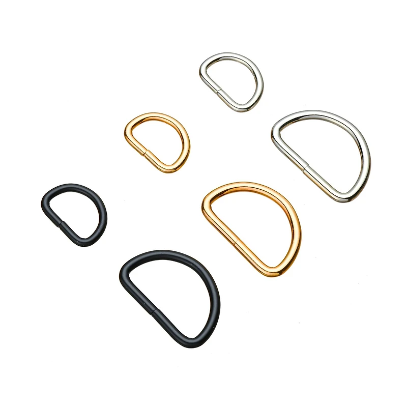 Rhodium, Black & Gold D Rings, 12ct. by Bead Landing™