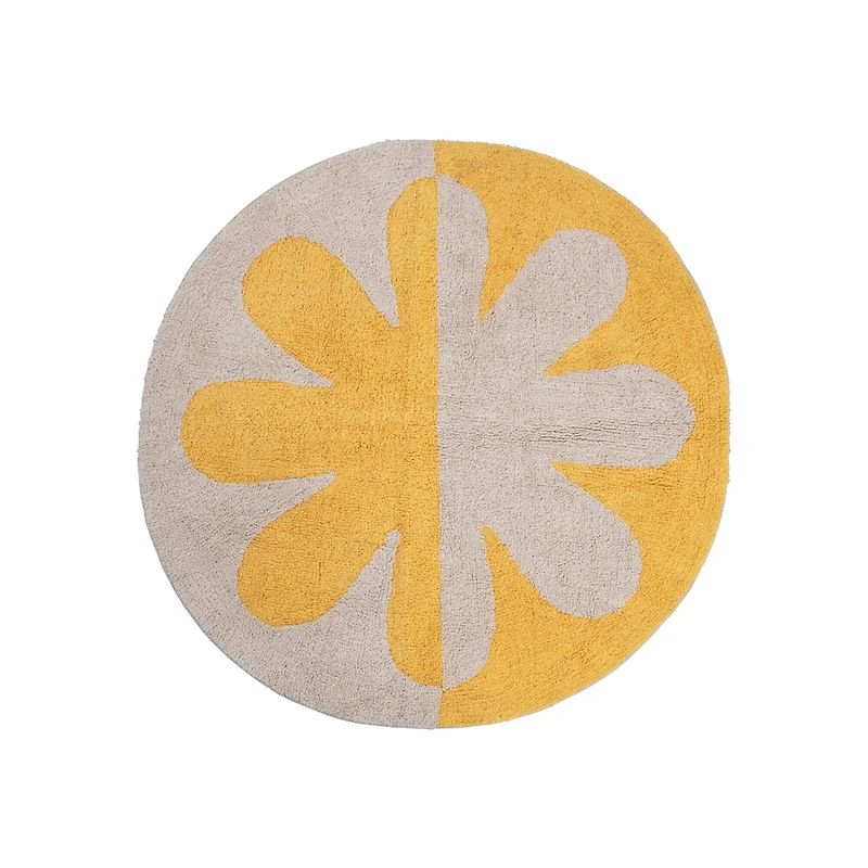 Hello Honey® Cotton Tufted Two-Tone Rug With Flower