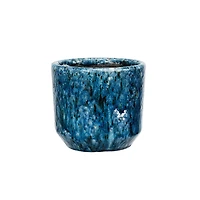 Hello Honey® 5.25" Blue Crackle Glaze Decorative Terra Cotta Planter