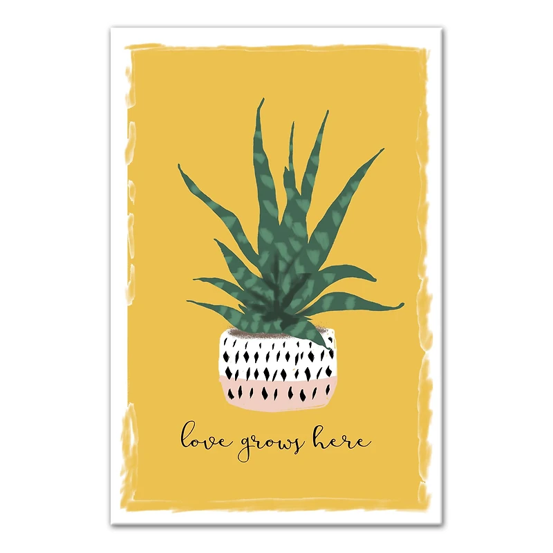 Love Grows Here Canvas Wall Art