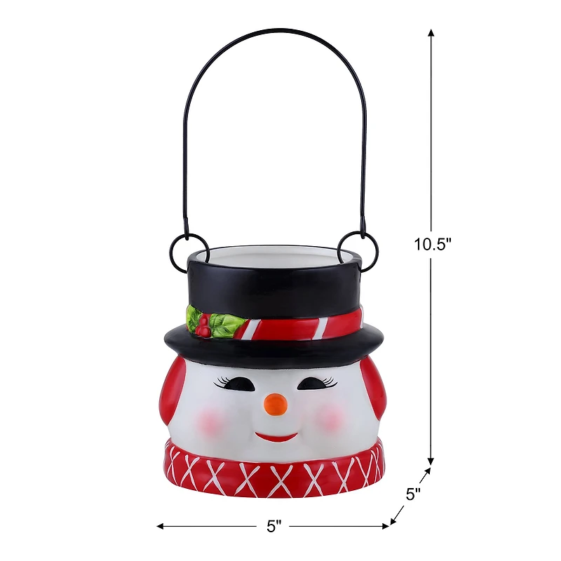 5" Snowman Nostalgic Ceramic Container