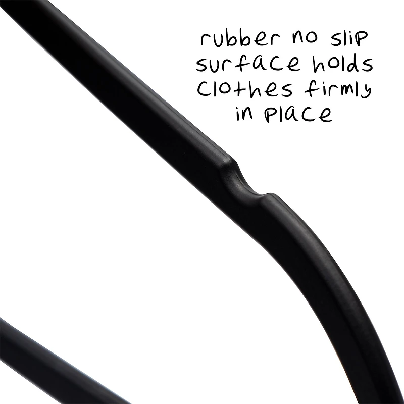 Honey Can Do Black Slim Profile Rubber Hangers, 30ct.
