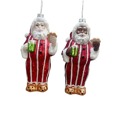Assorted 6" Pajama Santa Glass Ornament by Ashland®, 1pc.