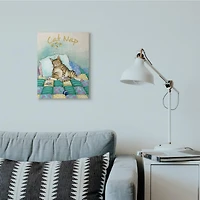 Stupell Industries Cat Nap Funny Cat Cartoon Pet Design Canvas Wall Art