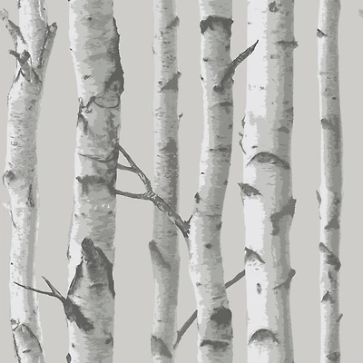 InHome Birch Forest Gray Peel & Stick Wallpaper