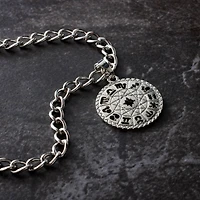 Rhodium Round Zodiac Pendant by Bead Landing™