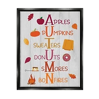 Stupell Industries Autumn Letters Seasonal Words Framed Floater Canvas Wall Art