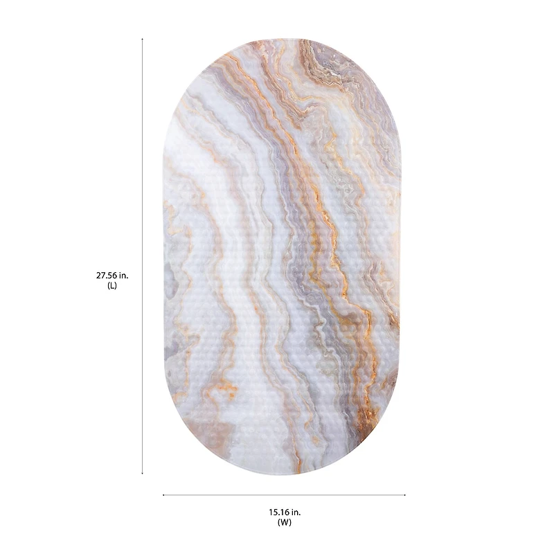 Elle Décor Agate Print Oval Bubble Bath Mat