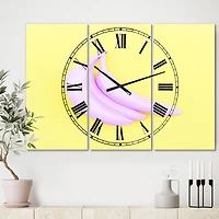 Designart 'Pink Banana Oversized Modern Multipanel Wall Clock