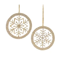 Jeweled Metal Snowflake Ornament Set