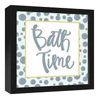 Bath Time 13.73" x 13.73" Black Framed Canvas