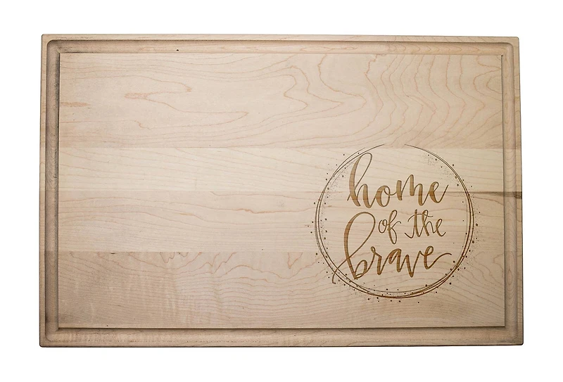 17" Home Of The Brave Maple Cutting Board