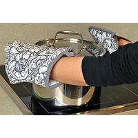 DII® Gray Damask Oven Mitt & Potholder Set