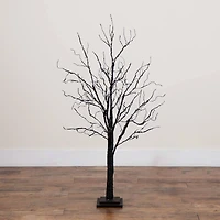 4ft. Pre-Lit Halloween Black Twig Artificial Tree with 180 Orange & Purple LED Lights