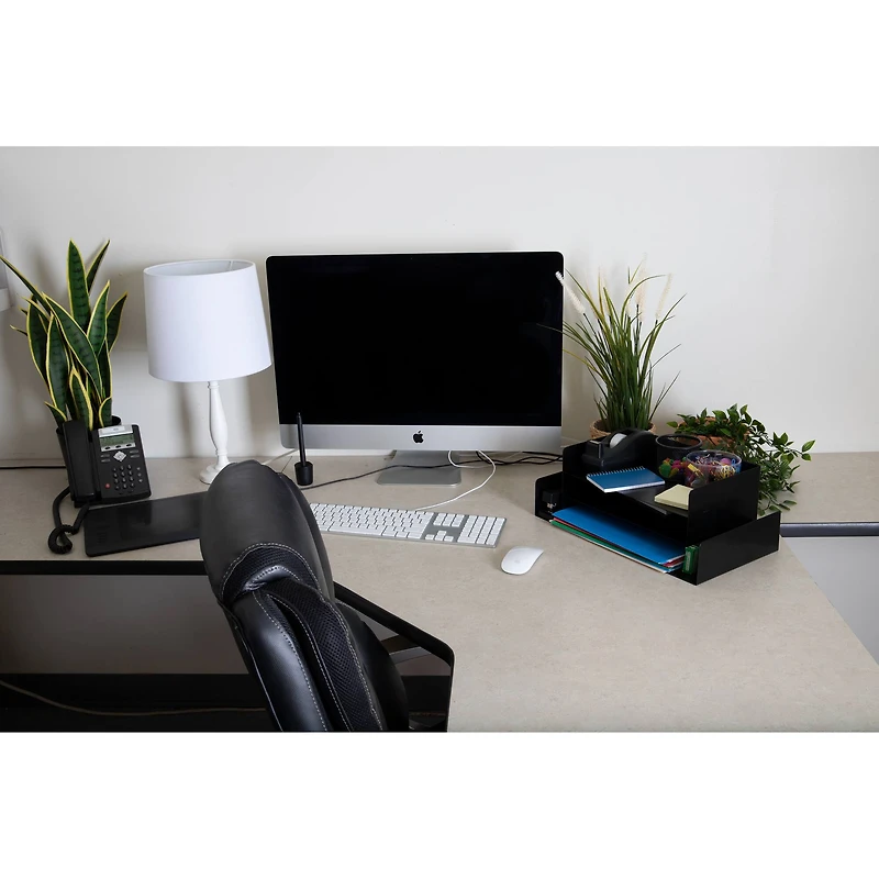 Mind Reader Black Tiered Letter Tray