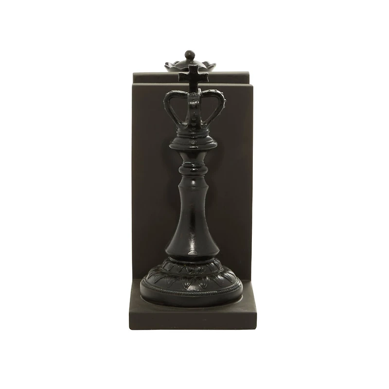 8" Black Chess Bookends, 2ct.