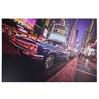 LED Lighted NYC Times Square with Classic Chevrolet Wall Art