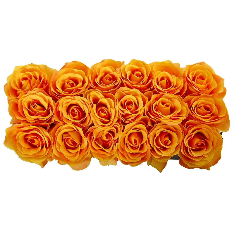 6'' Orange Roses in Black Planter