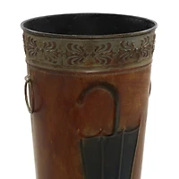 Set of 2 Brown Metal Rustic Vase, 21", 16"