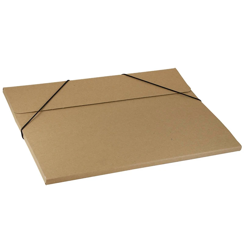 JAM Paper Brown 11" x 15" Elastic Closure Kraft Portfolio