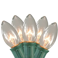 Mighty Light Clear C9 Christmas Pathway Marker Set, Green Wire