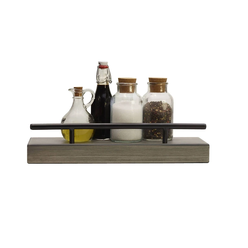 Melannco MDF & Metal Railing 24" Shelf