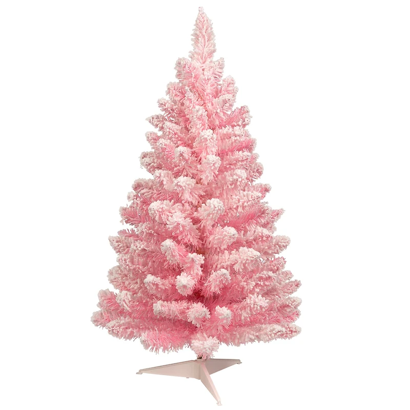 3ft. Unlit Madeline Pink Flocked Spruce Artificial Christmas Tree