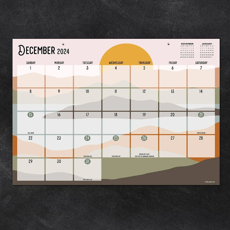 TF Publishing 2024-2025 Medium Landscapes Desk Pad Calendar